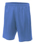 A4 9" Lined Tricot Mesh Short (N5296), Color 'Royal'